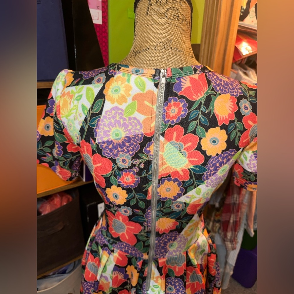 LuLaRoe Vibrant Floral Midi Dress - Picture 7 of 8